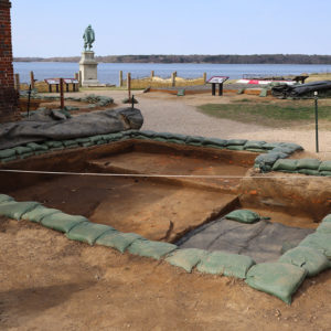 The excavation area immediately north of the Church Tower