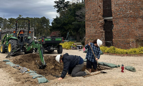 Excavations outside the Church Tower