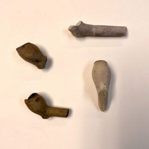 The pipe fragments found in the Governor's Well.