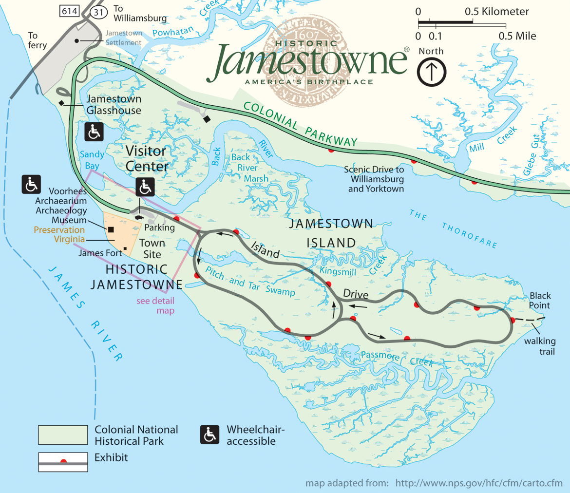 Historic Jamestown Map