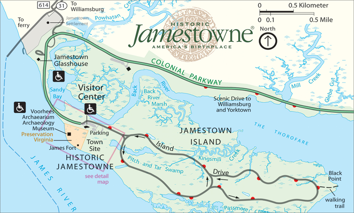 map of Jamestown Island