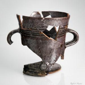 Two-handled earthenware cup