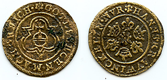 Obverse and reverse of copper alloy jetton