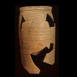 cylindrical earthenware pot