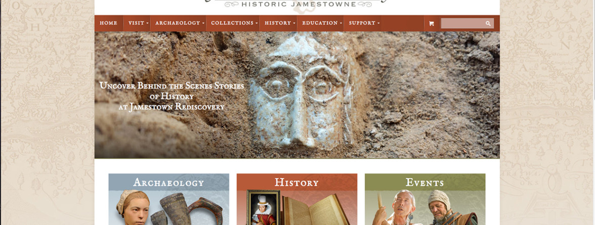 Main page of the Jamestown Rediscovery website