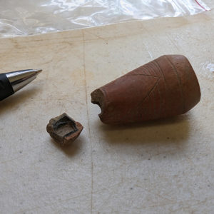 A decorative pipe bowl made from Virginia clay