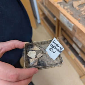 Burned refined red-bodied earthenware sherds found in the excavations south of the Archaearium