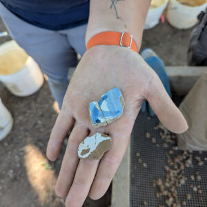 Portuguese faience sherds found at the excavations west of the Archaearium