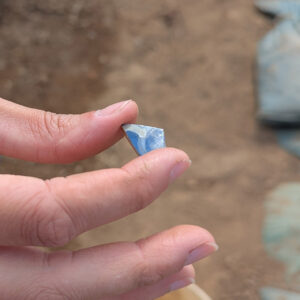 A sherd of Chinese porcelain found at the 1607 Burial Ground