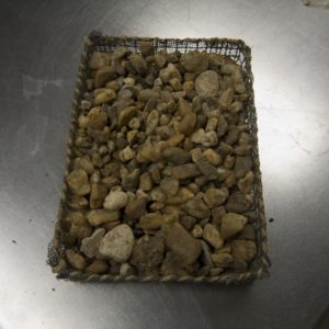 Tray of pebbles