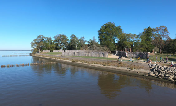 James Fort site photographed from a river