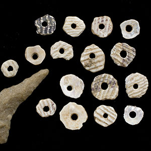Assortment of round shell beads