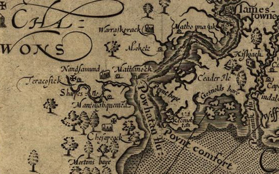 detail of Smith map showing Point Comfort