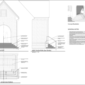 Yeardley House stair rehabilitation drawings by Stemann Pease Architecture