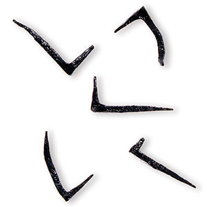 Assortment of iron hooks with right angles