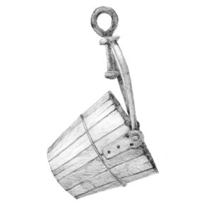 Artist's conception of the bucket handle attached to a bucket
