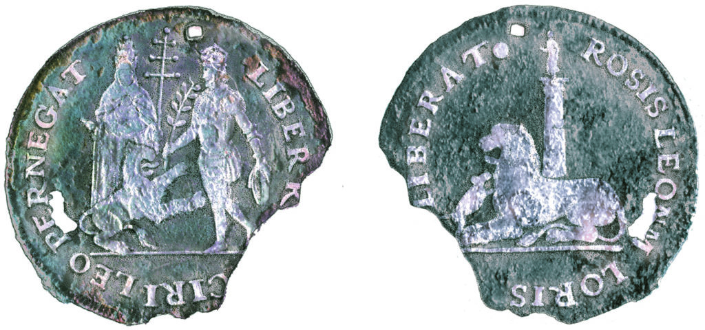 obverse and reverse of a copper alloy jetton