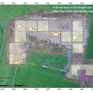 Grid map of archaeological site