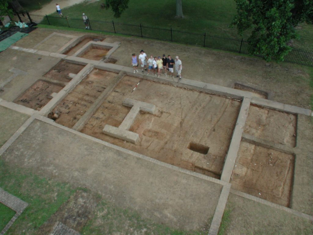 Aerial view of statehouse excavations