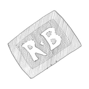 Letters 'R B' within rectangular cartouche (2758-JR) Letters 'R B' within rectangular cartouche (2758-JR)