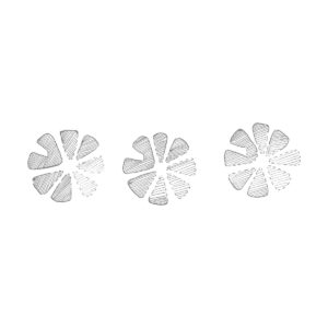 Eight-spoked wheel or eight-petaled flower (chrysanthemum?) stamped three times (4880-JR) Eight-spoked wheel or eight-petaled flower (chrysanthemum?) stamped three times (4880-JR)