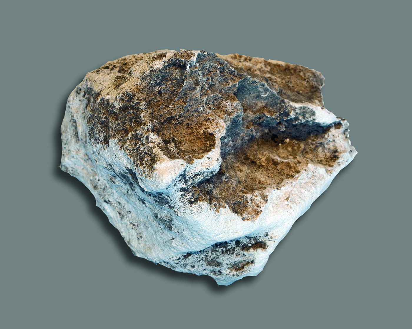 Two small sandstone blocks with indentation in the middle